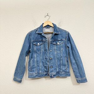 EVERLANE The Denim Jacket Blue Uniform Cotton Moto Rider Biker Classic